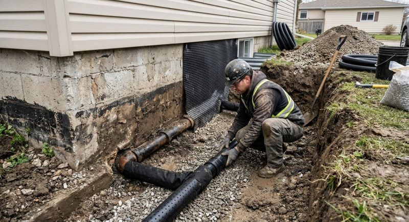 Basement Drainage Installation in Boston, MA